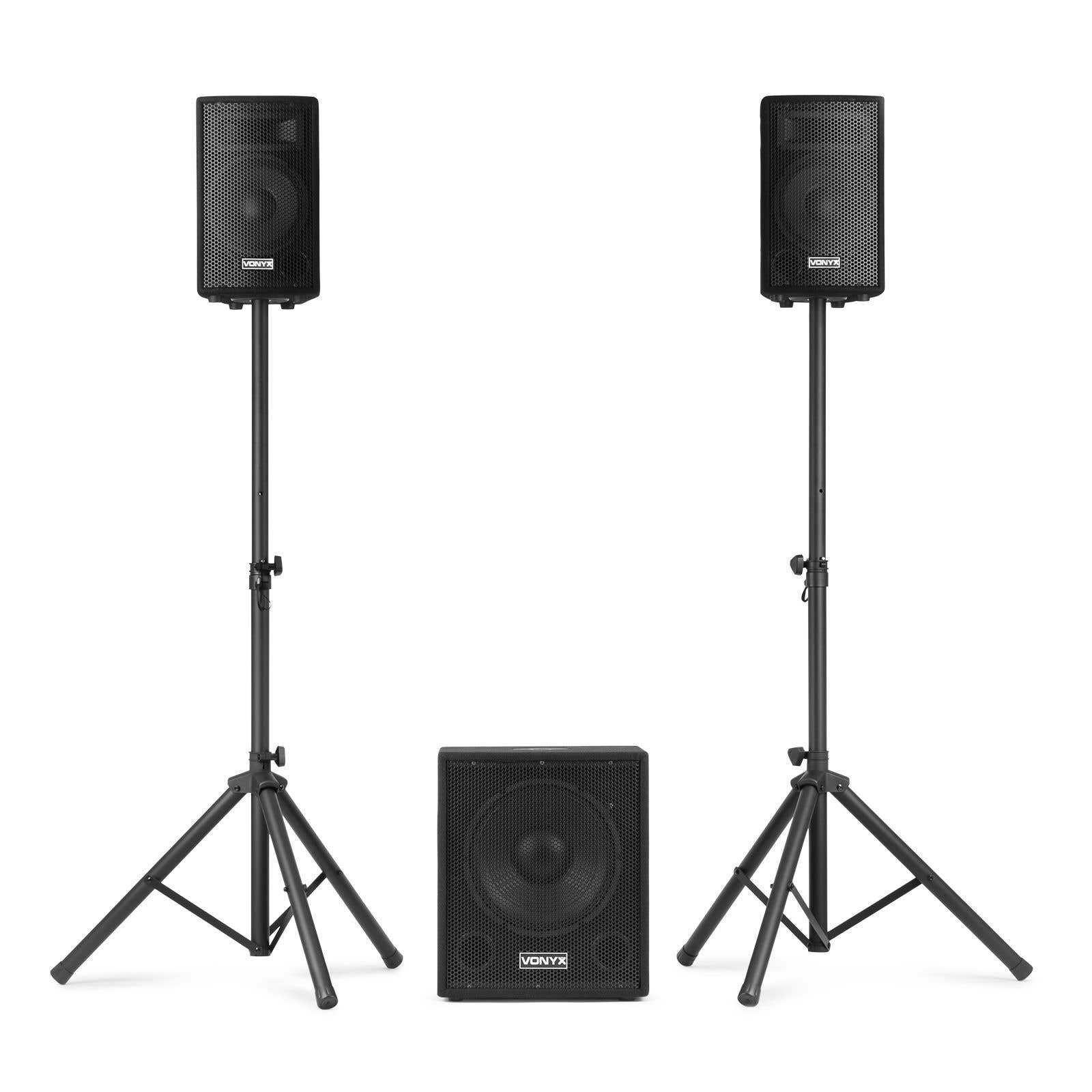 Vonyx VX0812BT complete geluidsinstallatie met Bluetooth - 2.1 active speakerset - 800W