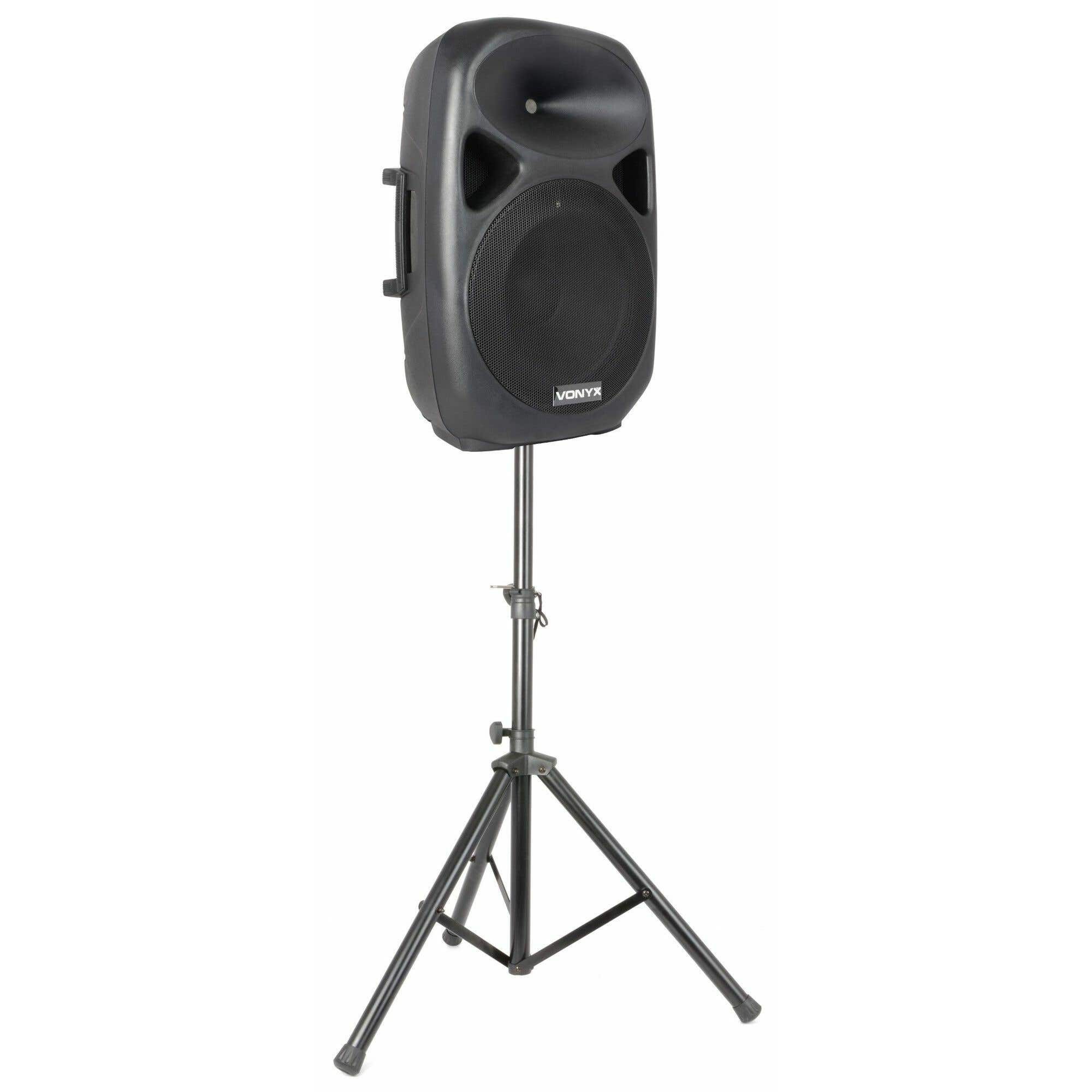 Vonyx SPS152 Actieve speaker 600W met microfoon en standaard