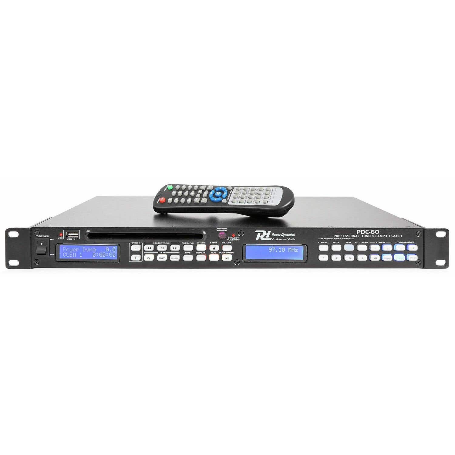 Power Dynamics PDC-60 1U Tuner met USB / CD speler