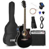 MAX ShowKit elektrisch akoestische gitaarset met 40W versterker - Zwart