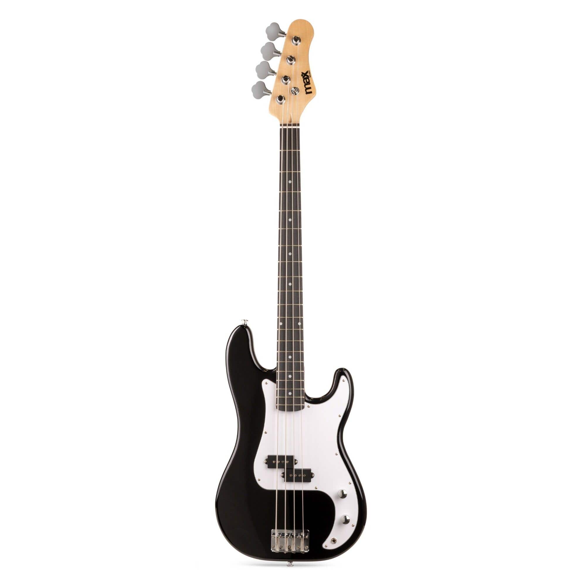 Max Gigkit Basgitaar met 40 Watt versterker - Gitaarstandaard - Gitaartas - Zwart
