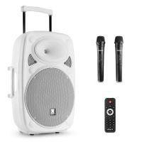 Vonyx Verve46 mobiele geluidsinstallatie met Bluetooth en draadloze microfoons - 1000W - Wit