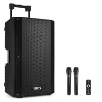 Vonyx VSA700 ABS 15" portable speaker met Bluetooth en 2x draadloze microfoon - 1000W