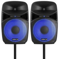 Vonyx Vps152a Set Powerful Speakers With Feet And Cables Of 15