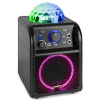 Vonyx SBS55B karaokeset met 2 microfoons, Bluetooth en lichteffect - Zwart