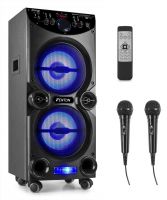 Retourdeal - Fenton LIVE2104 karaokeset met Bluetooth, mp3 speler, 2 microfoons en disco LED's - 400W