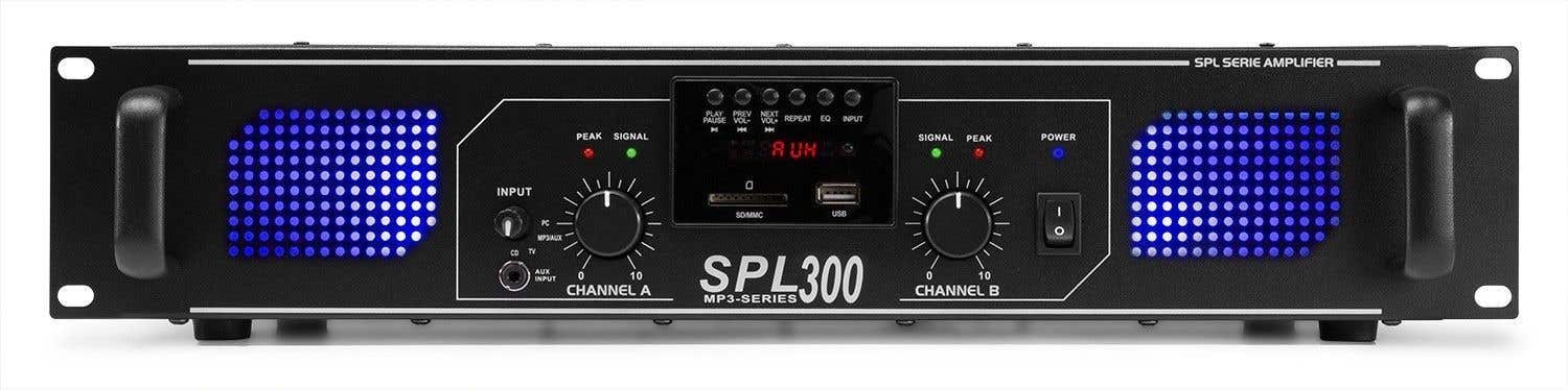 SkyTec SPL300MP3 versterker 2x 150W