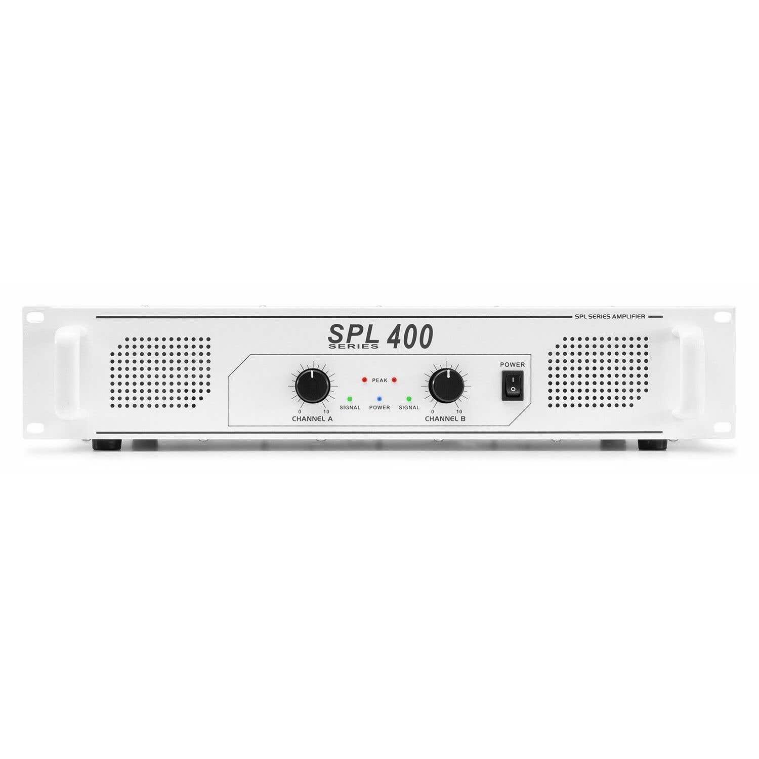 SkyTec 2 x 200W DJ PA versterker SPL400 - Wit