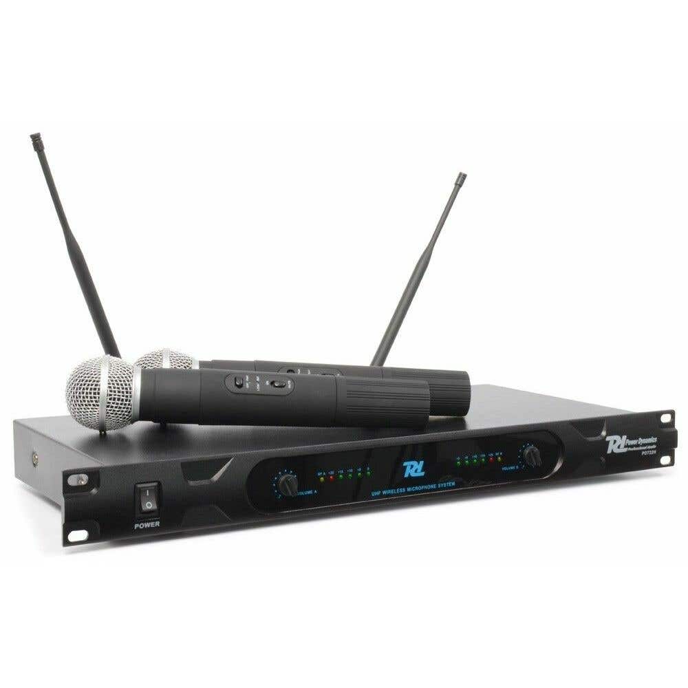 Power Dynamics PD722H 2-Kanaals UHF Draadloos Microfoonsysteem met 2 Microfoons