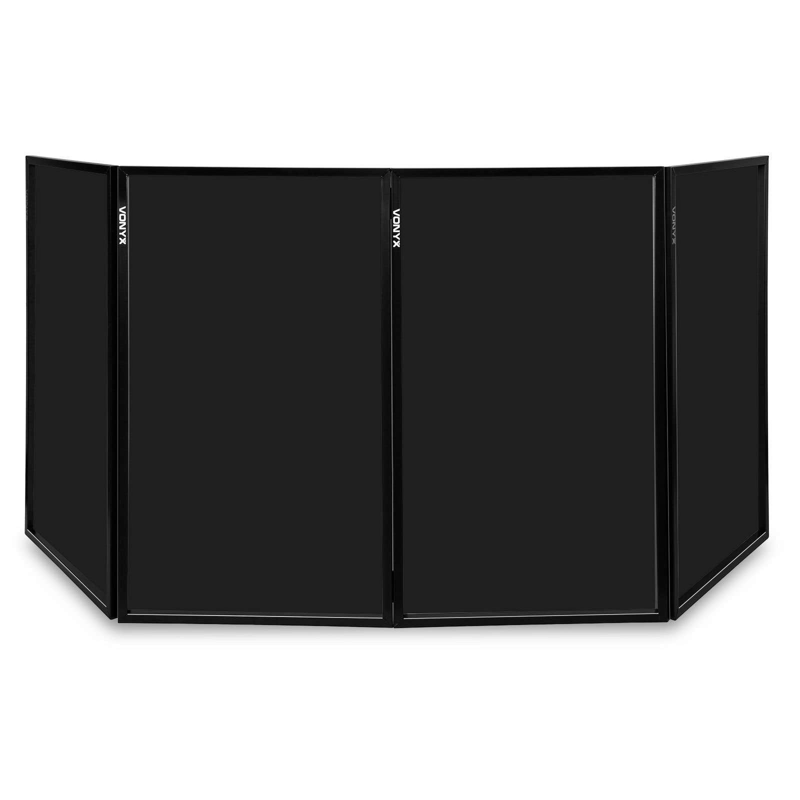 Vonyx DB2B inklapbaar DJ booth scherm zwart - 280 x 120cm totaal