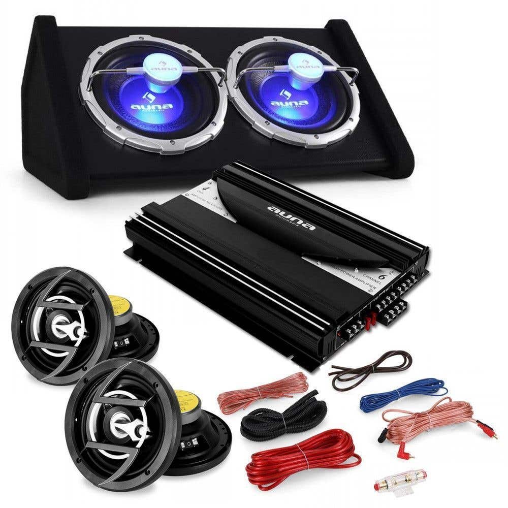 Car HiFi set "Black 520" Subwoofer, luidsprekers en versterker 5000 watt