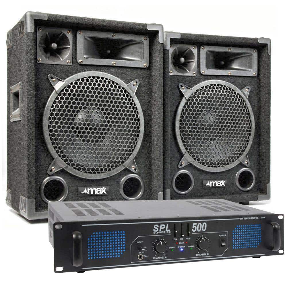 MAX Complete 500W Speakerset MAX10 met Versterker