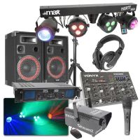 MAX Complete 500W DJ Bluetooth Disco Set met Geluid, Licht en Rook
