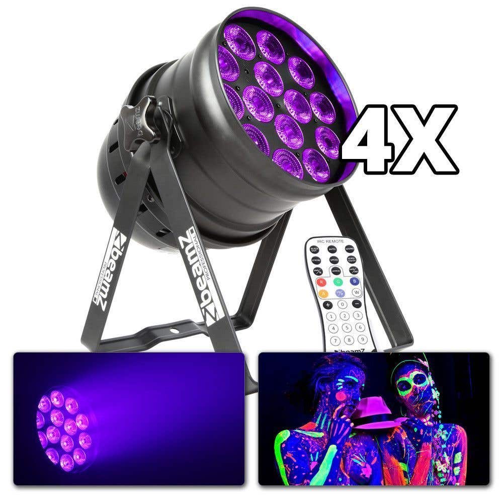 BeamZ BPP230 'Blacklight Mania' - set van 4 inclusief kabels