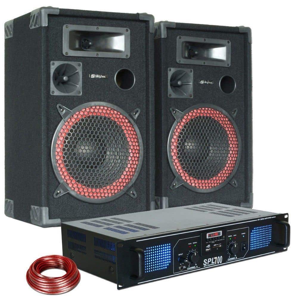 MAX 700W DJ PA Luidspreker en Versterker combinatie met MP3 en USB