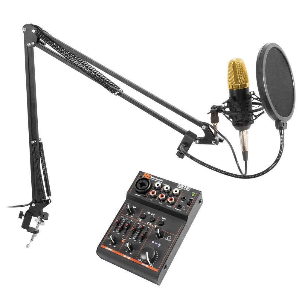 Vonyx CMS400B studiomicrofoon met verstelbare arm en USB mixer