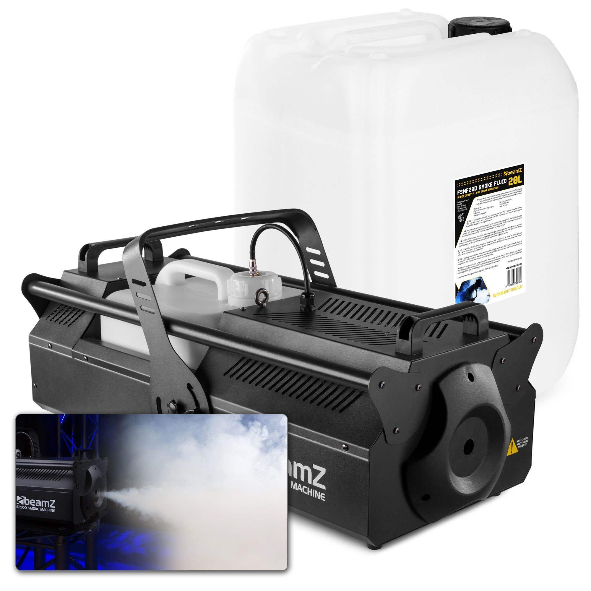 BeamZ S3500 rookmachine incl. 20 liter ultra geconcentreerde rookvloeistof