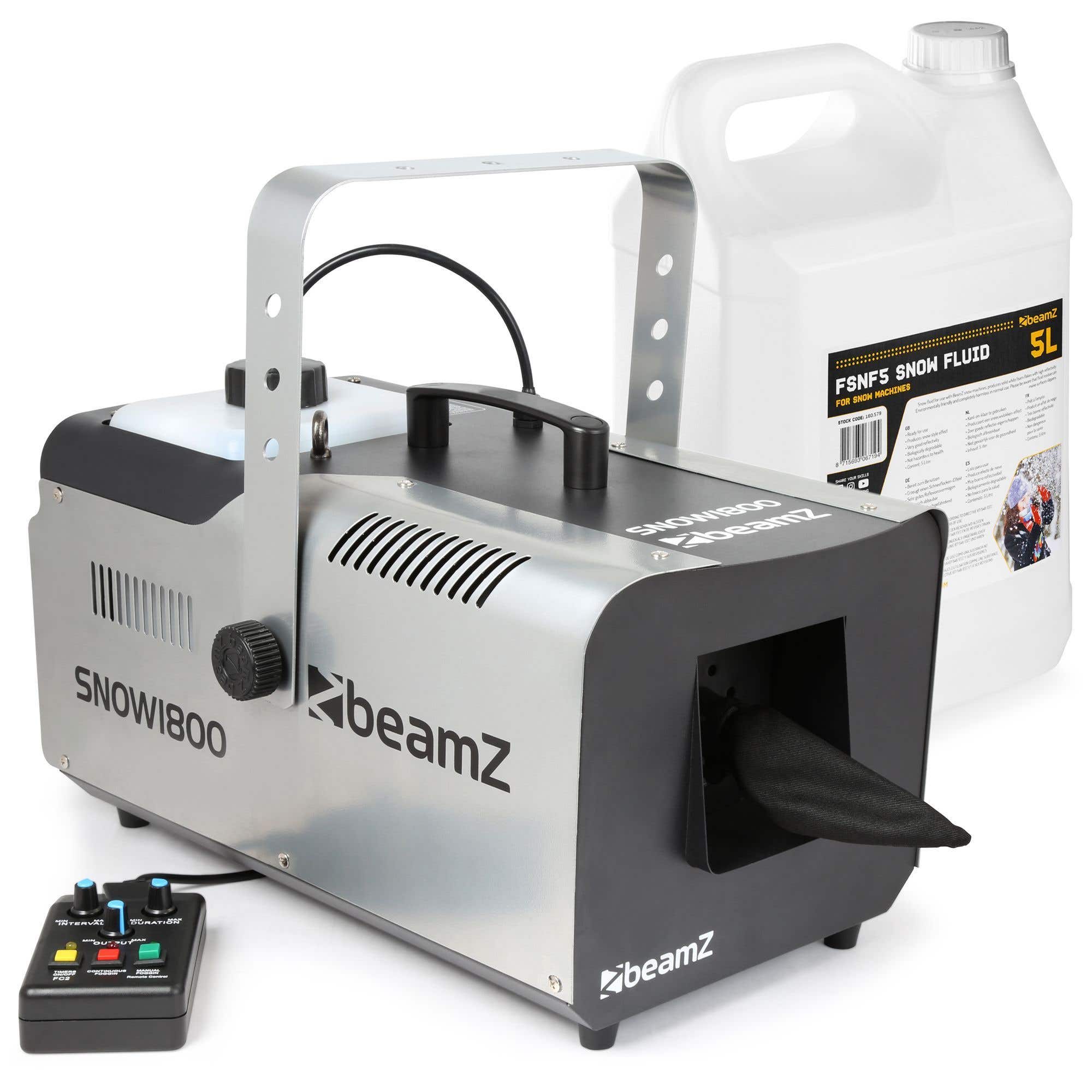 BeamZ SNOW1800 sneeuwmachine met 5 liter sneeuwvloeistof