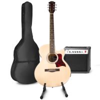 MAX ShowKit elektrisch akoestische gitaarset met gitaarstandaard - Hout