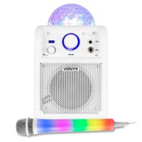 Vonyx SBS50W karaoke set met Bluetooth en LED karaoke microfoon - Wit