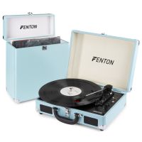 Fenton RP115 platenspeler met Bluetooth en bijpassende koffer - Blauw