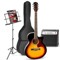 MAX ShowKit elektrisch akoestische gitaarset met muziekstandaard - Sunburst