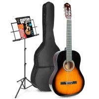 MAX SoloArt klassieke akoestische gitaar met muziekstandaard - Sunburst
