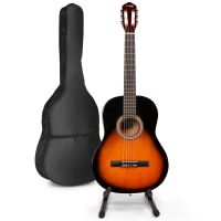 MAX SoloArt klassieke akoestische gitaar met gitaarstandaard - Sunburst