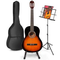 MAX SoloArt klassieke akoestische gitaar met muziek- en gitaarstandaard - Sunburst