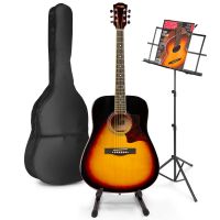 MAX SoloJam Western akoestische gitaar met muziek- en gitaarstandaard - Sunburst
