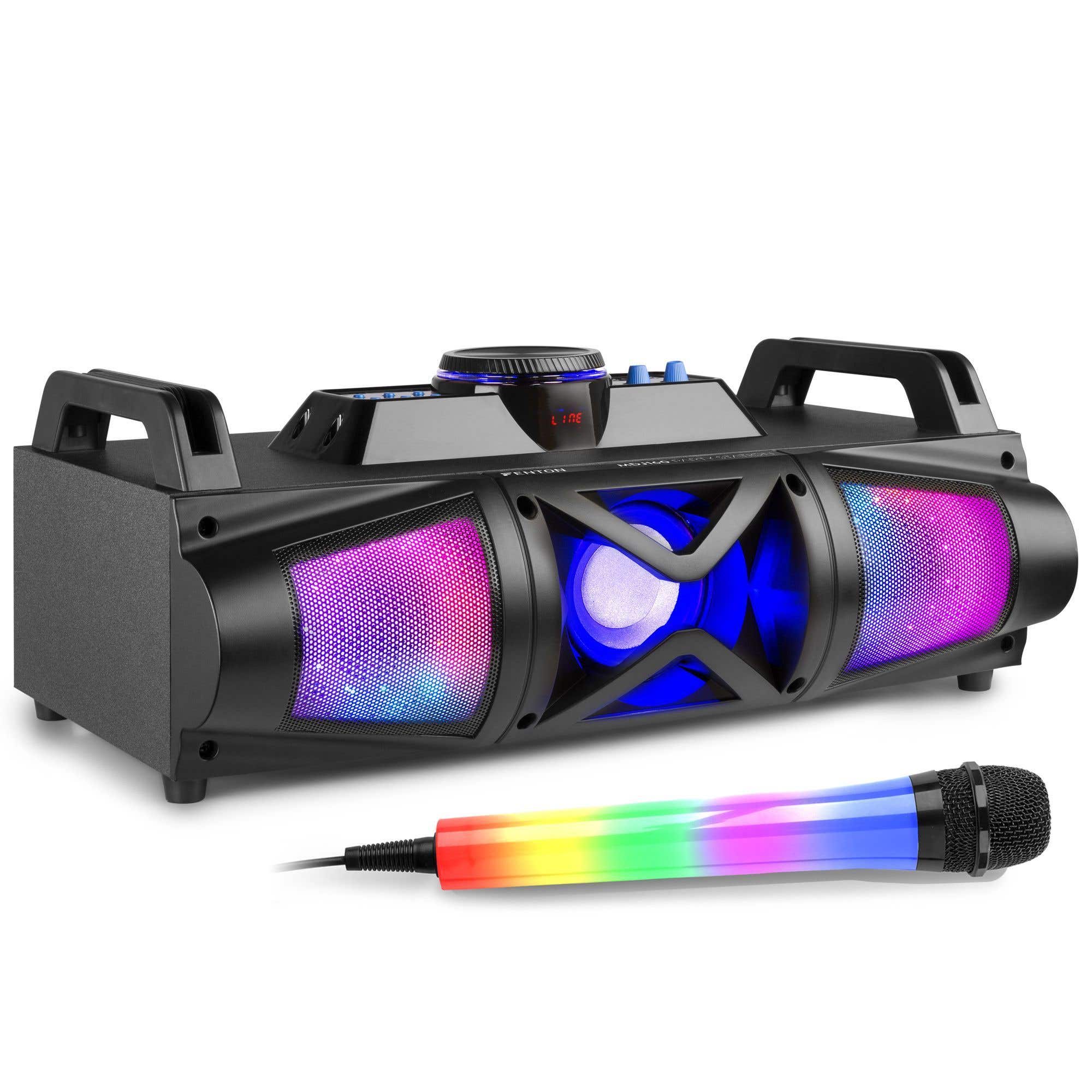 Fenton MDJ160B accu karaoke set met Bluetooth en LED microfoon - 150W