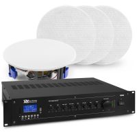 Geluidsinstallatie met 4x NCSP5 inbouw speaker en PRM60 versterker met Bluetooth van Power Dynamics