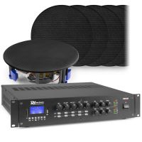 Power Dynamics 2-zone geluidsinstallatie met PRM1202 versterker met Bluetooth en 12x inbouw speaker (zwart)