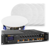 Geluidsinstallatie met versterker met Bluetooth en 12x inbouw speaker (wit) - 4 zones