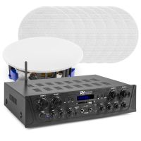 Power Dynamics PV240BT 4-zone stereo geluidsinstallatie met Bluetooth en 8 plafondspeakers