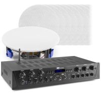 Power Dynamics PV260BT 6-zone stereo geluidsinstallatie met Bluetooth en 12 plafondspeakers