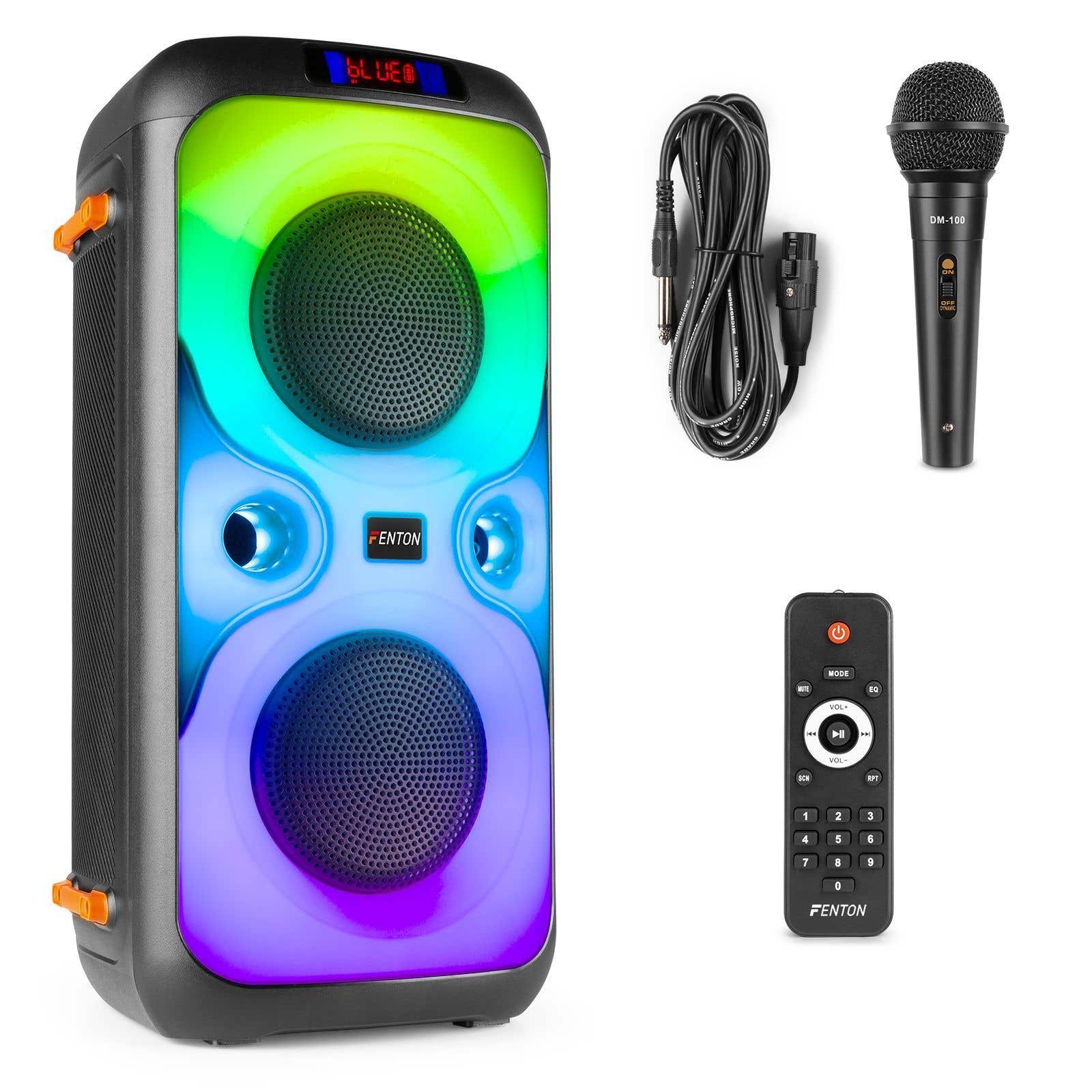 Karaoke box met microfoon - Fenton BoomBox440 -  Karaoke set Bluetooth, accu en echo effect - 180W