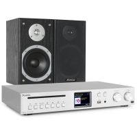 Audizio stereo set met zilver Brescia DAB radio met internetradio, Bluetooth, Spotify, cd, mp3 en speakers