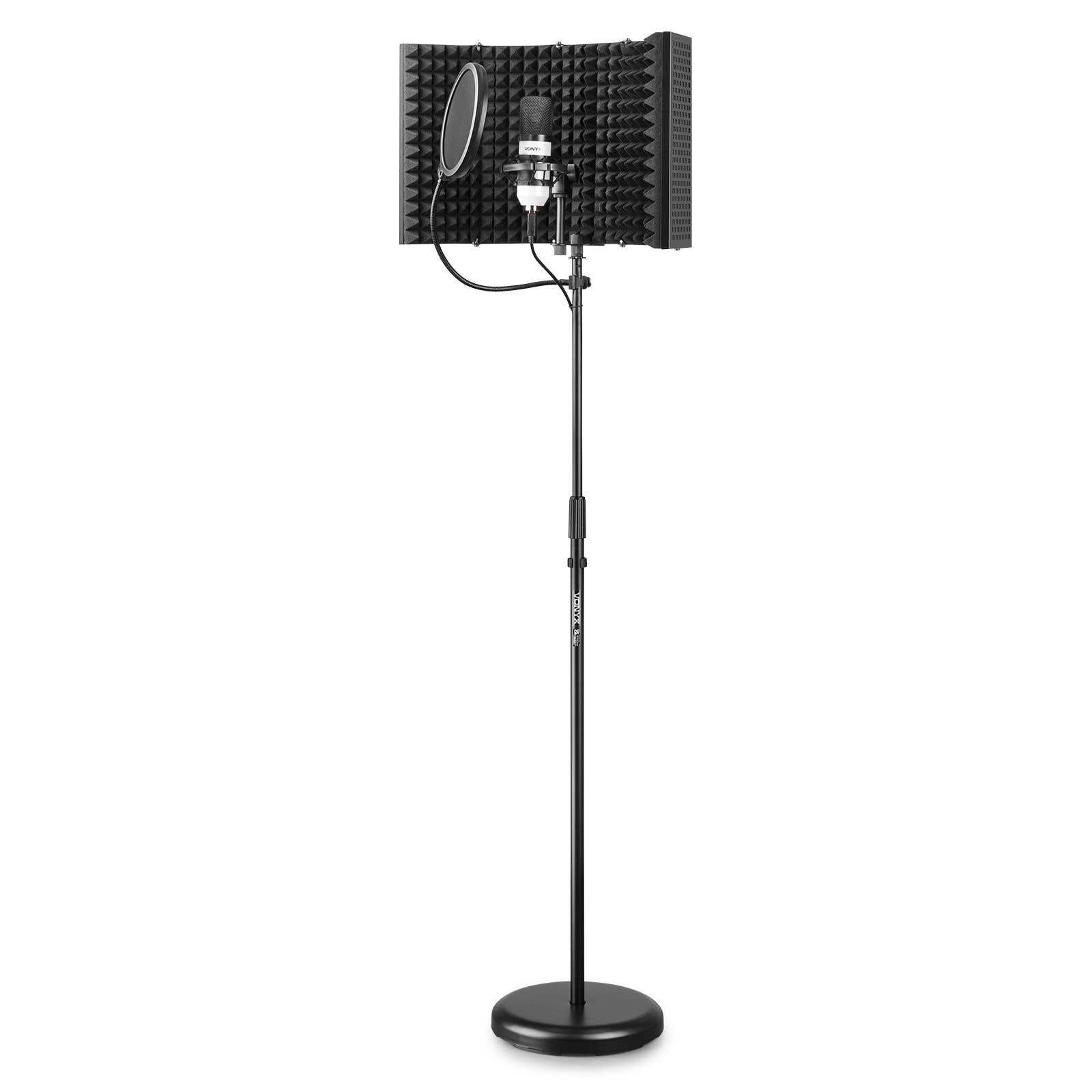 Vonyx CM300W USB zang microfoon set voor zangstudio - Met standaard en reflectiefilter