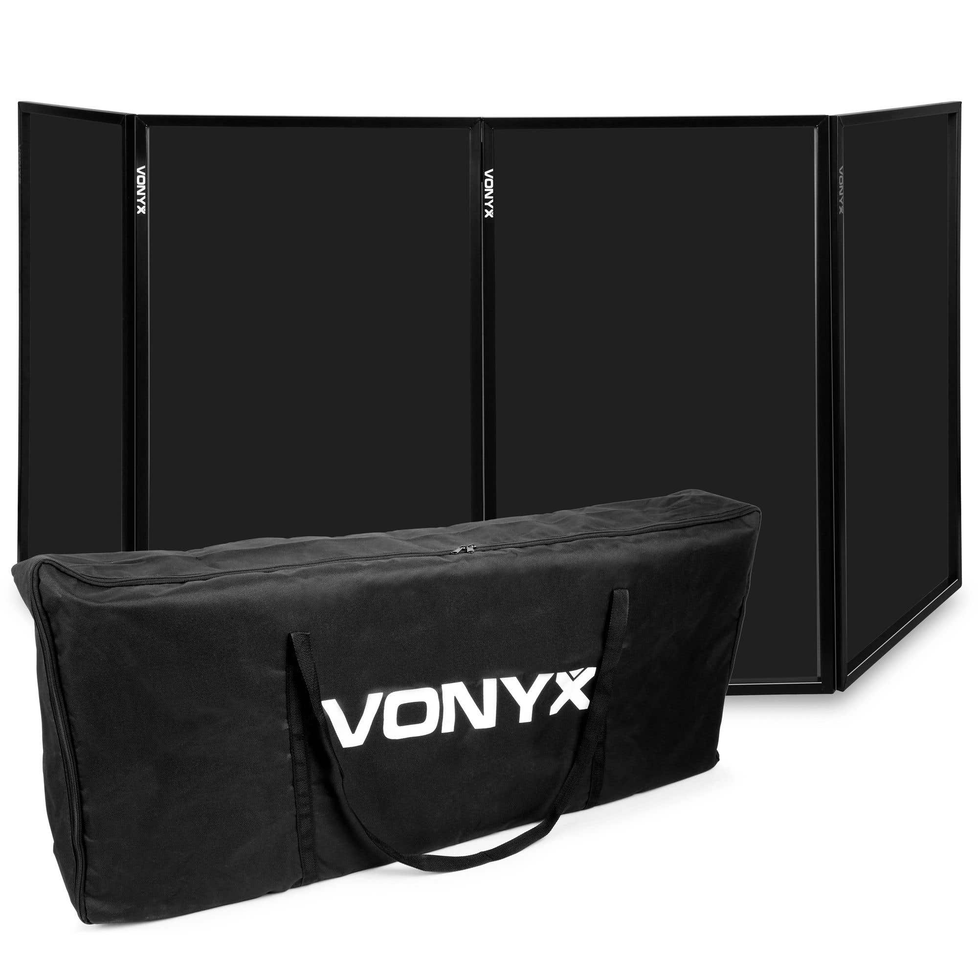 Vonyx DB2B inklapbaar DJ booth scherm met tas - 280 x 120cm totaal - Zwart