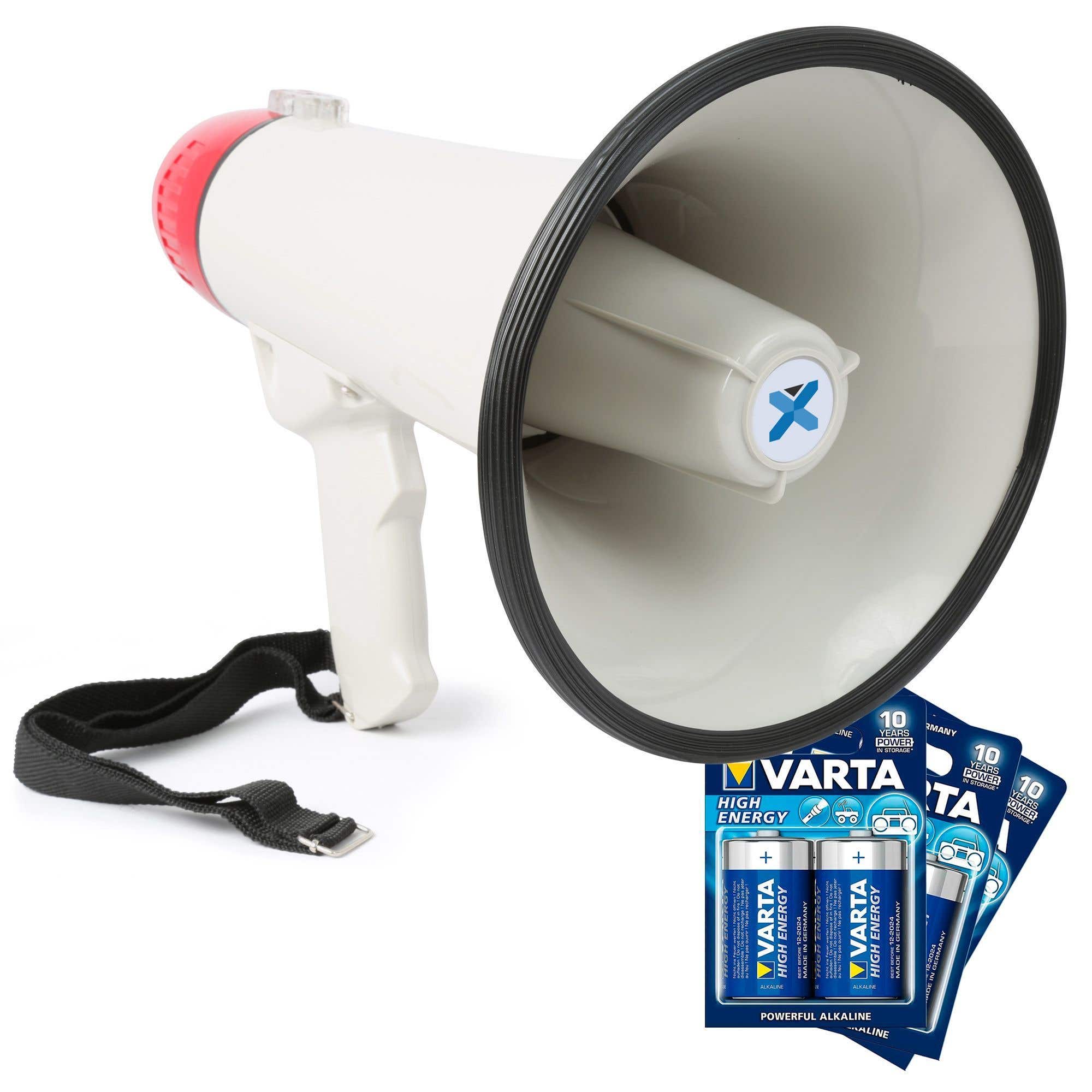 Velleman Megafoon met schouderriem, 25 W, 500 m, sirene, spreekfunctie, fluittoon, afneembare microfoon : Velleman Group nv