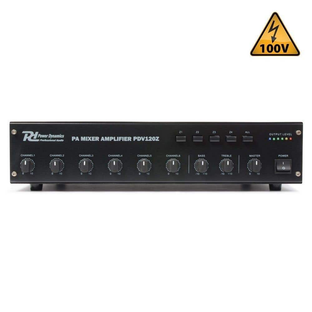 Retourdeal - Power Dynamics PDV120Z 100 Volt 4 zone versterker 120 watt