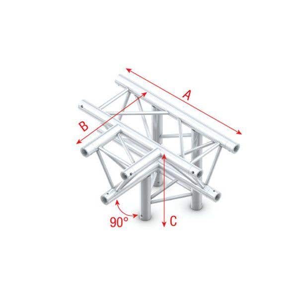 Showtec GT30 driehoek truss T-kruis + omlaag 4 richtingen