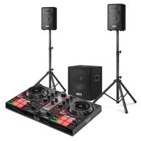 DJ Beginnersset van Hercules DJ Control Inpulse + Vonyx VX0812BT geluidsinstallatie 