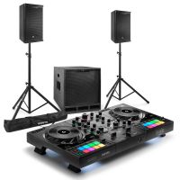 Hercules DJ Set Semi Pro met Power Dynamics speakerset 1200W + statieven