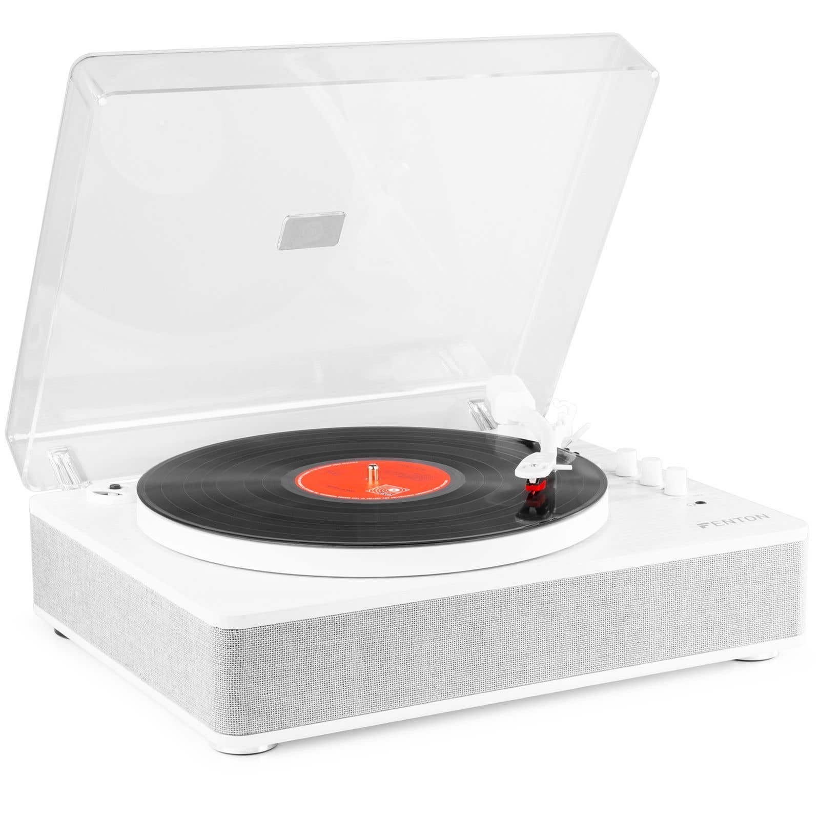 Fenton RP162W hifi retro platenspeler met Bluetooth en speakers – Wit