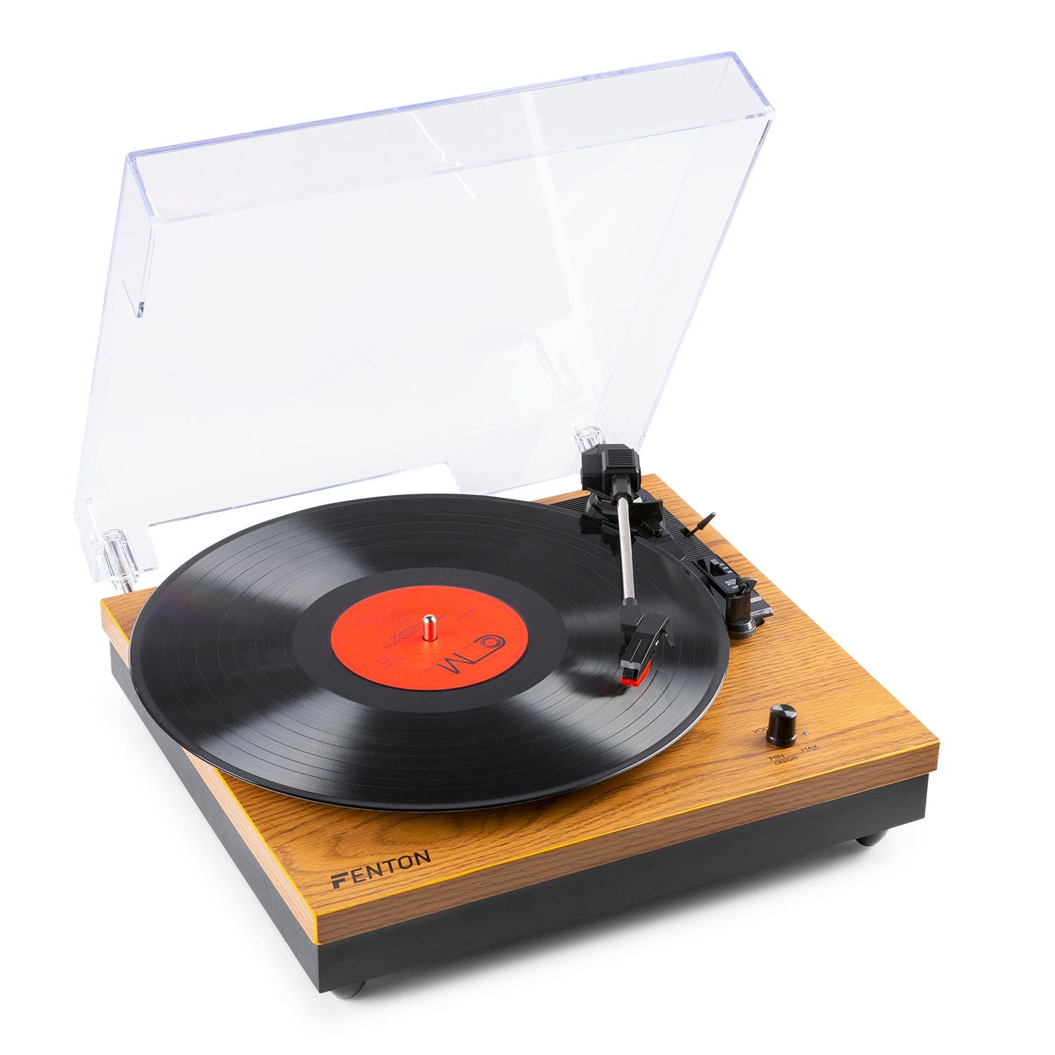 Fenton RP112L platenspeler met Bluetooth en ingebouwde speakers - Lightwood