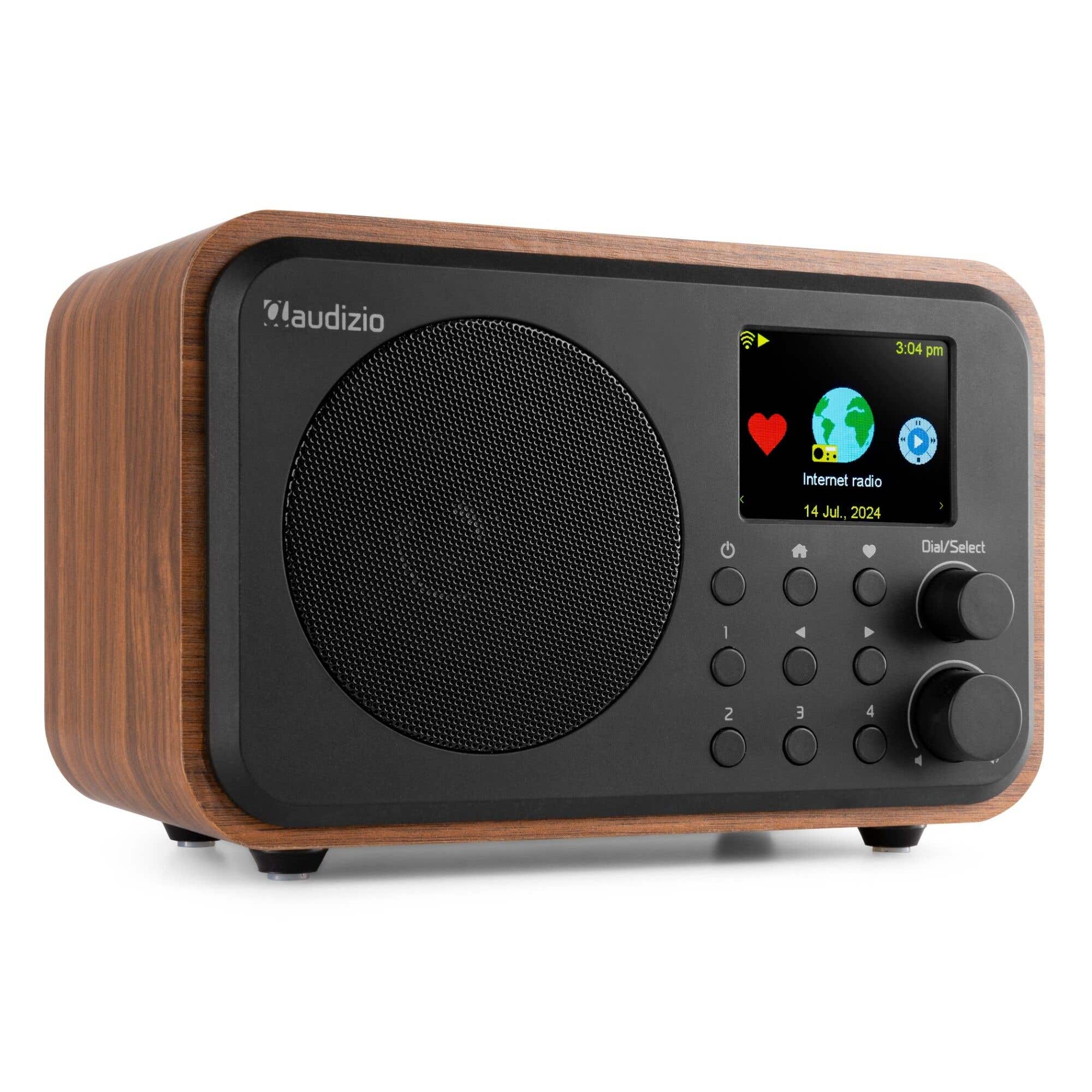 Audizio Vicenza - DAB+ en WIFI Radio met Bluetooth - Op accu - Zwart / Hout