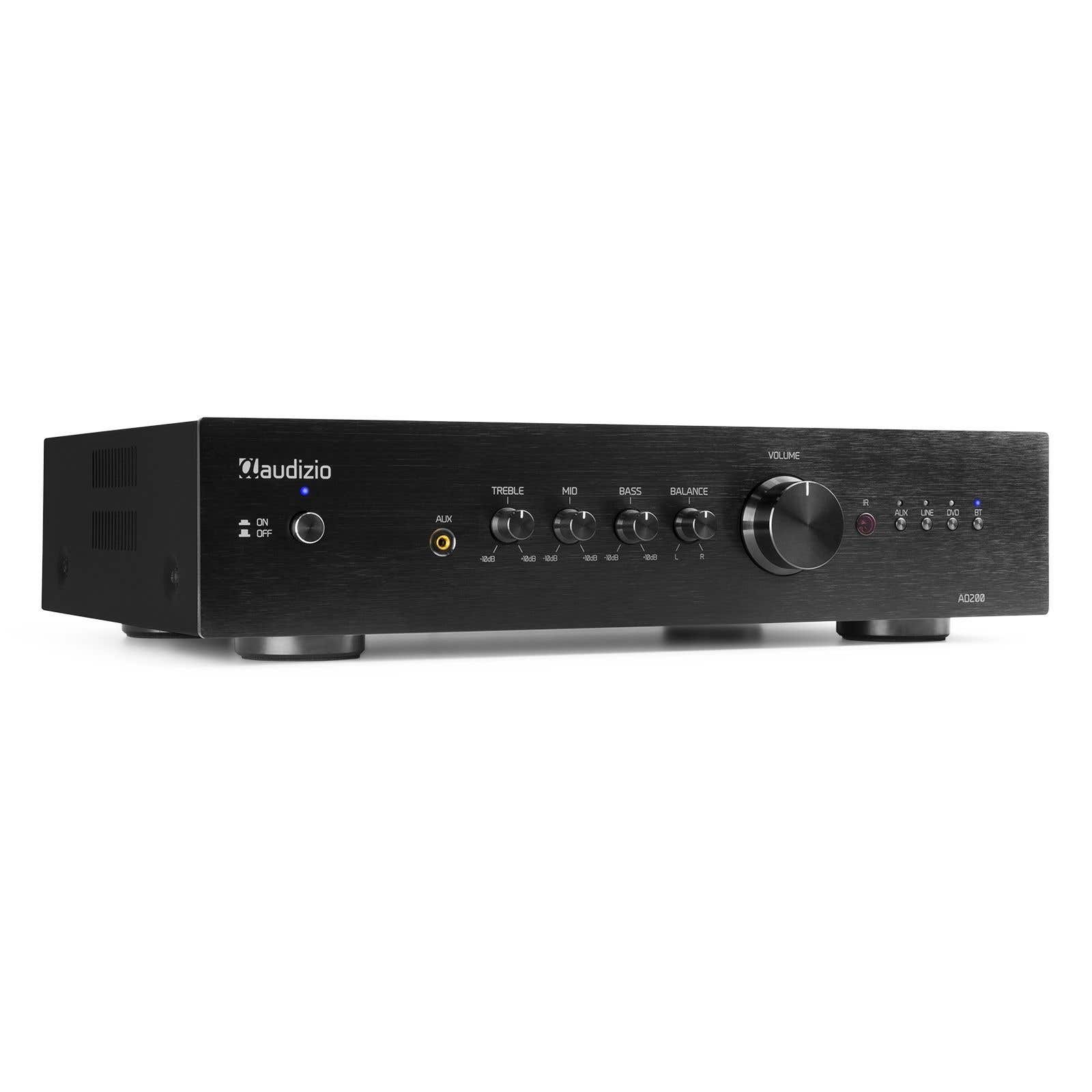 Audizio AD200B stereo versterker - 2.1 hifi versterker met Bluetooth - Zwart
