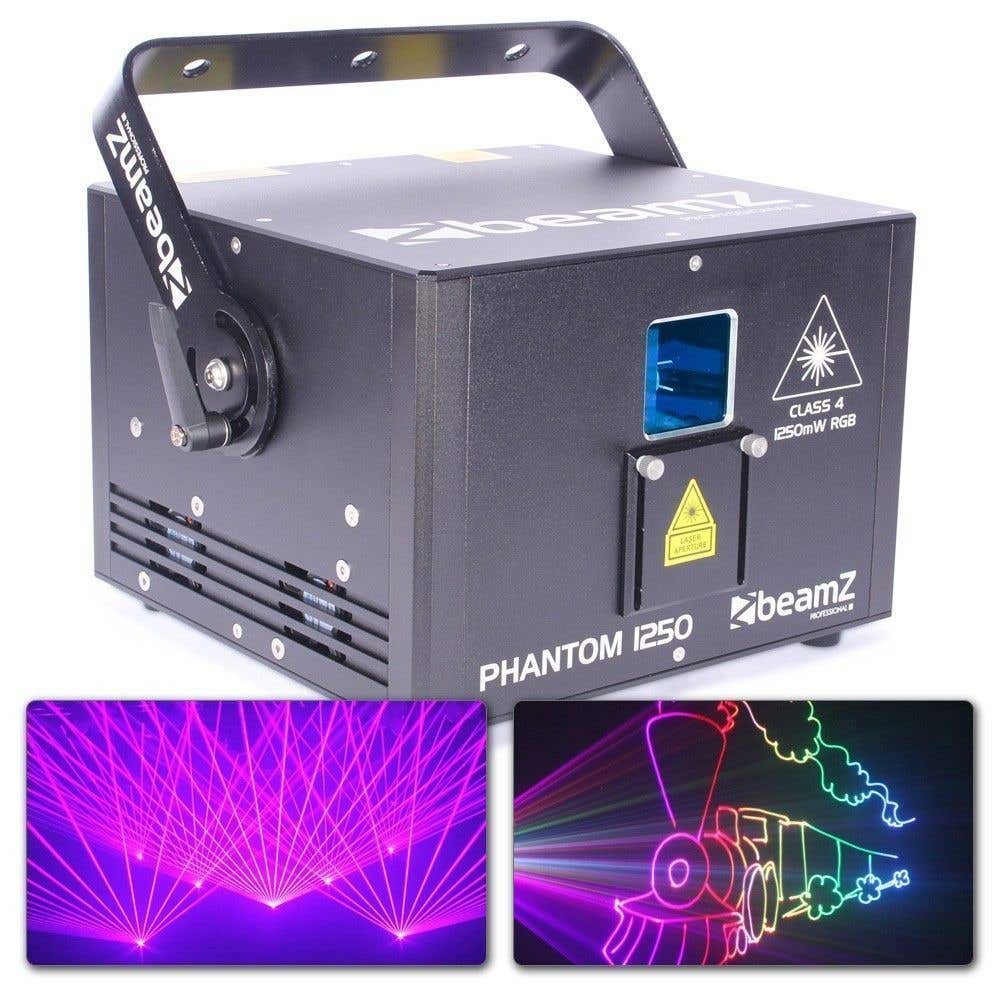 BeamZ Phantom 1250 analoge pure diode laser RGB met ILDA en DMX 30 kpps